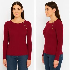 Women's Ribbed Pink Sweater